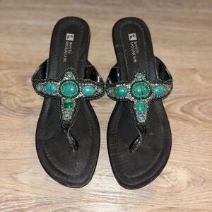 White Mountain Embellished Sandals Sz 8